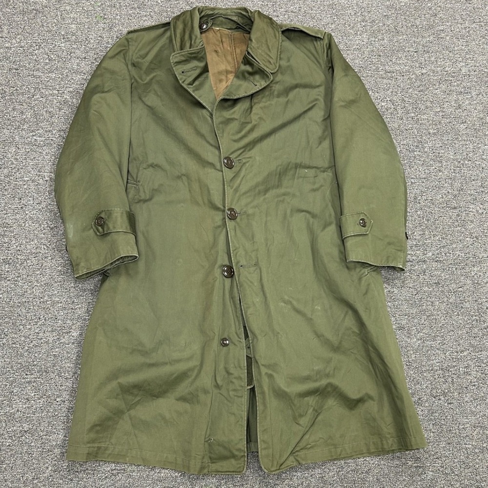 Unbranded Military Trench Coat Mens Olive Green Utility Field Jacket B3